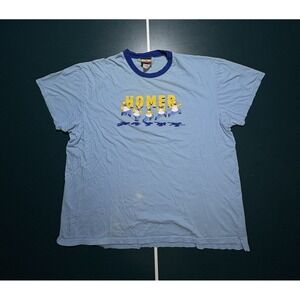 Vintage The Simpsons Homer Simpson Ringer T Shirt Size‎ Large Blue Y2K Graphic